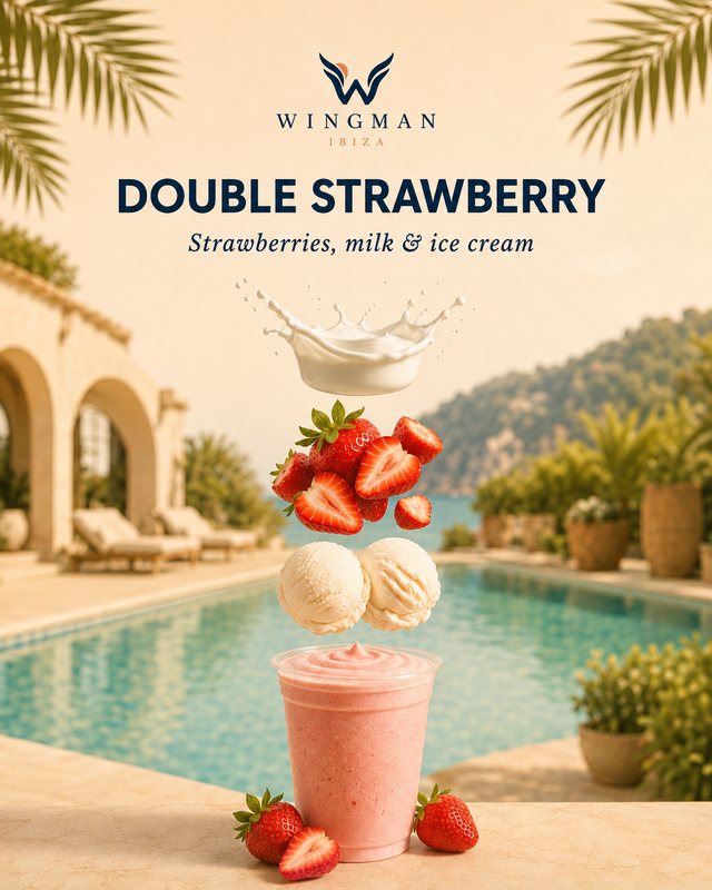 Double strawberry slush milkshake for Ibiza villa, Wingman Ibiza