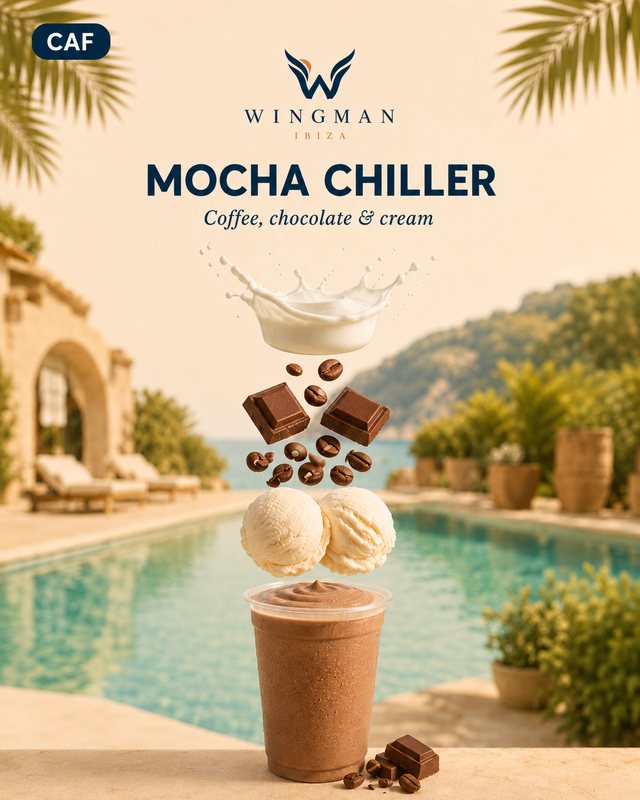 Mocha chiller slush milkshake for Ibiza villa, Wingman Ibiza