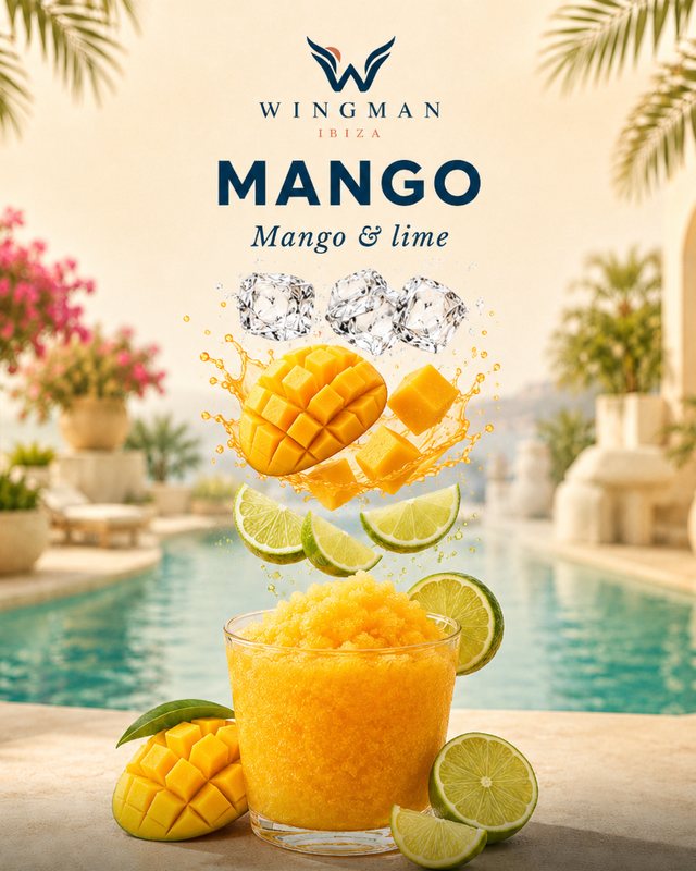 Mango slush mocktail for Ibiza villa, Wingman Ibiza