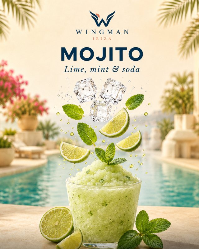 Frozen mocktails from a slush machine at an Ibiza villa, Wingman Ibiza