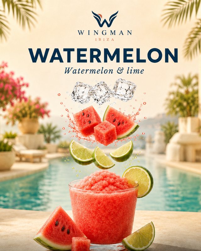 Watermelon slush mocktail for Ibiza villa, Wingman Ibiza