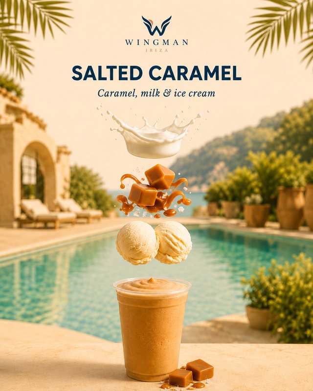 Salted caramel slush milkshake for Ibiza villa, Wingman Ibiza